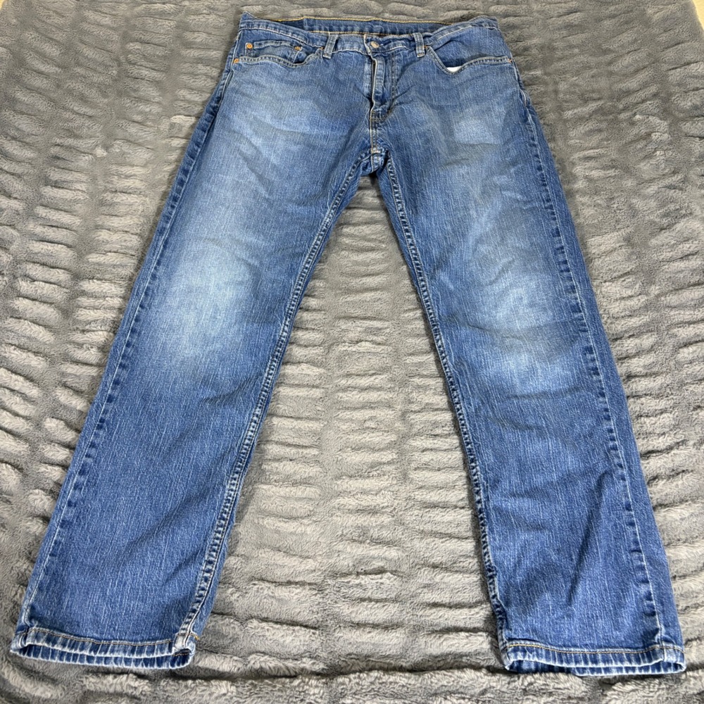 Levis 559‎ Relaxed Straight Mens Jeans 36x32 Blue Medium Wash Stretch Denim